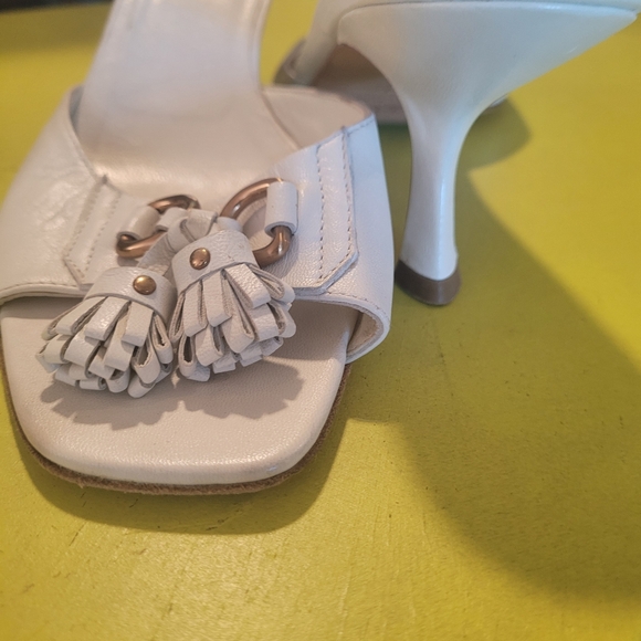 PRADA slides with tassels white leather 8/39 - Picture 4 of 4